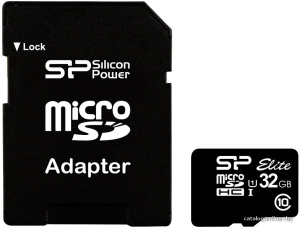 microSDHC Elite UHS-1 (Class 10) 32 GB (SP032GBSTHBU1V10-SP)