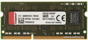 ValueRAM 4GB DDR3 SODIMM PC3-12800 KVR16S11S8/4WP