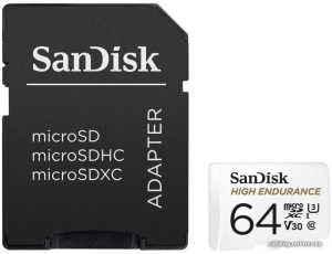 High Endurance microSDXC SDSQQNR-064G-GN6IA 64GB (с адаптером)