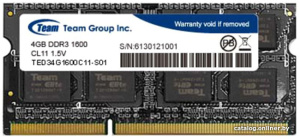 Elite 4GB DDR3 SODIMM PC3-12800 [TED34G1600C11-S01]