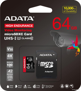High Endurance 64Gb AUSDX64GUI3V30SHA2-RA1