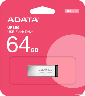 USB Flash ADATA UR350 64GB UR350-64G-RSR/BK (серебристый/черный)  купить в интернет-магазине X-core.by
