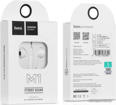 Купить наушники hoco m1 (белый) в интернет-магазине X-core.by