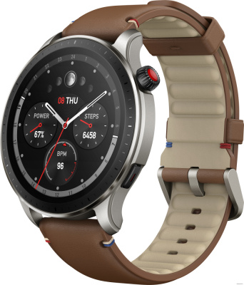 Купить умные часы amazfit gtr 4 (серебристый, с коричневым кожаным ремешком) в интернет-магазине X-core.by