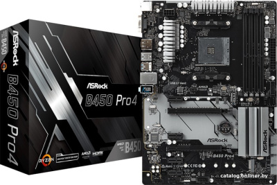 Материнская плата ASRock B450 Pro4  купить в интернет-магазине X-core.by