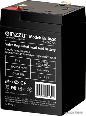 Купить аккумулятор для ибп ginzzu gb-0650 (6в/5 а·ч) в интернет-магазине X-core.by