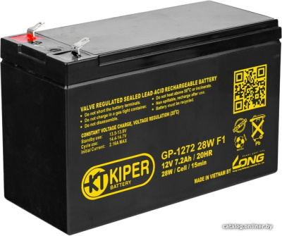 Купить аккумулятор для ибп kiper gp-1272 28w f2 (12в/7.2 а·ч) в интернет-магазине X-core.by
