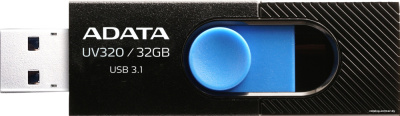 USB Flash A-Data UV320 32GB (черный/голубой)  купить в интернет-магазине X-core.by