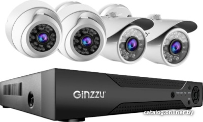 Купить комплект видеонаблюдения ginzzu hk-447n в интернет-магазине X-core.by