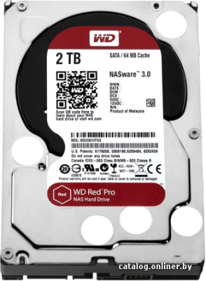 Жесткий диск WD Red Pro 2TB [WD2002FFSX] купить в интернет-магазине X-core.by