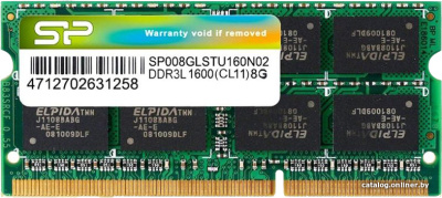 Оперативная память Silicon-Power 8GB DDR3 SO-DIMM PC3-12800 SP008GLSTU160N02  купить в интернет-магазине X-core.by