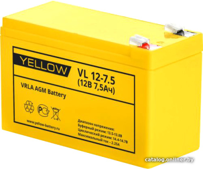 Купить аккумулятор для ибп yellow vl 12-7.5 в интернет-магазине X-core.by