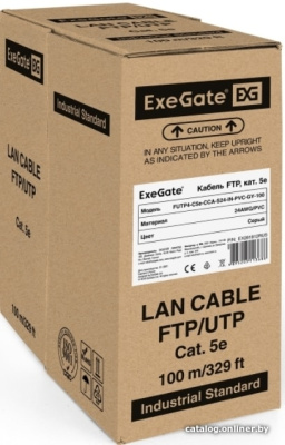 Купить кабель exegate futp4-c5e-cca-s24-in-pvc-gy-100 ftp в интернет-магазине X-core.by