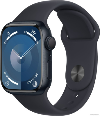 Купить умные часы apple watch series 9 41 мм (алюминиевый корпус, полуночный/полуночный, спортивный силикон в интернет-магазине X-core.by