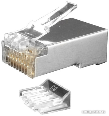 Купить коннектор-соединитель hyperline plug-8p8c-uv-c6-sh-100 rj45 (100 шт) в интернет-магазине X-core.by