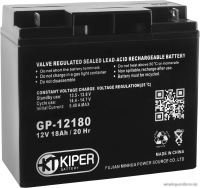 Купить аккумулятор для ибп kiper gp-12180 (12в/18 а·ч) в интернет-магазине X-core.by