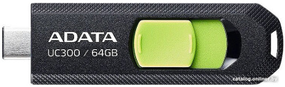 USB Flash ADATA UC300 64GB (черный/зеленый)  купить в интернет-магазине X-core.by