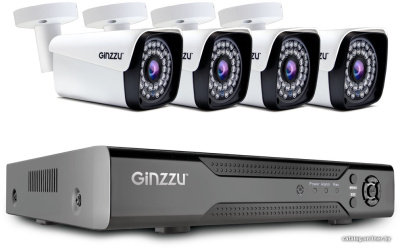 Купить комплект видеонаблюдения ginzzu hk-441n в интернет-магазине X-core.by