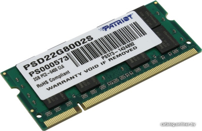 Оперативная память Patriot 2GB DDR2 SO-DIMM PC2-6400 (PSD22G8002S)  купить в интернет-магазине X-core.by