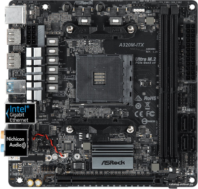 Материнская плата ASRock A320M-ITX  купить в интернет-магазине X-core.by
