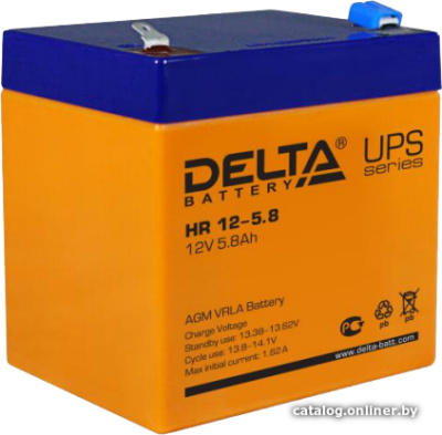 Купить аккумулятор для ибп delta hr 12-5.8 (12в/5.8 а·ч) в интернет-магазине X-core.by
