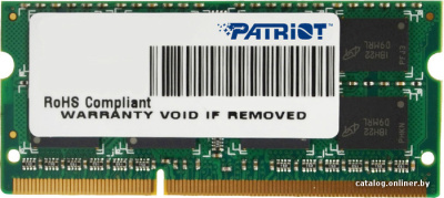 Оперативная память Patriot Signature Line 4GB DDR3 SO-DIMM PC3-12800 [PSD34G16002S]  купить в интернет-магазине X-core.by